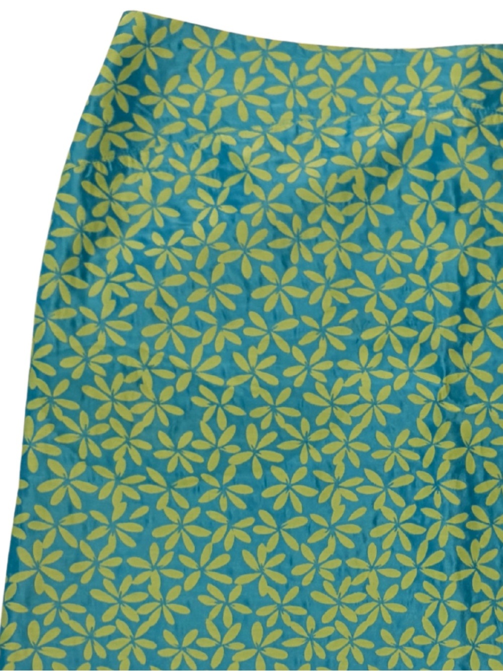 Vintage Context 90s Y2k Silk Blue and Green Floral Mini Skirt - Picture 4 of 4